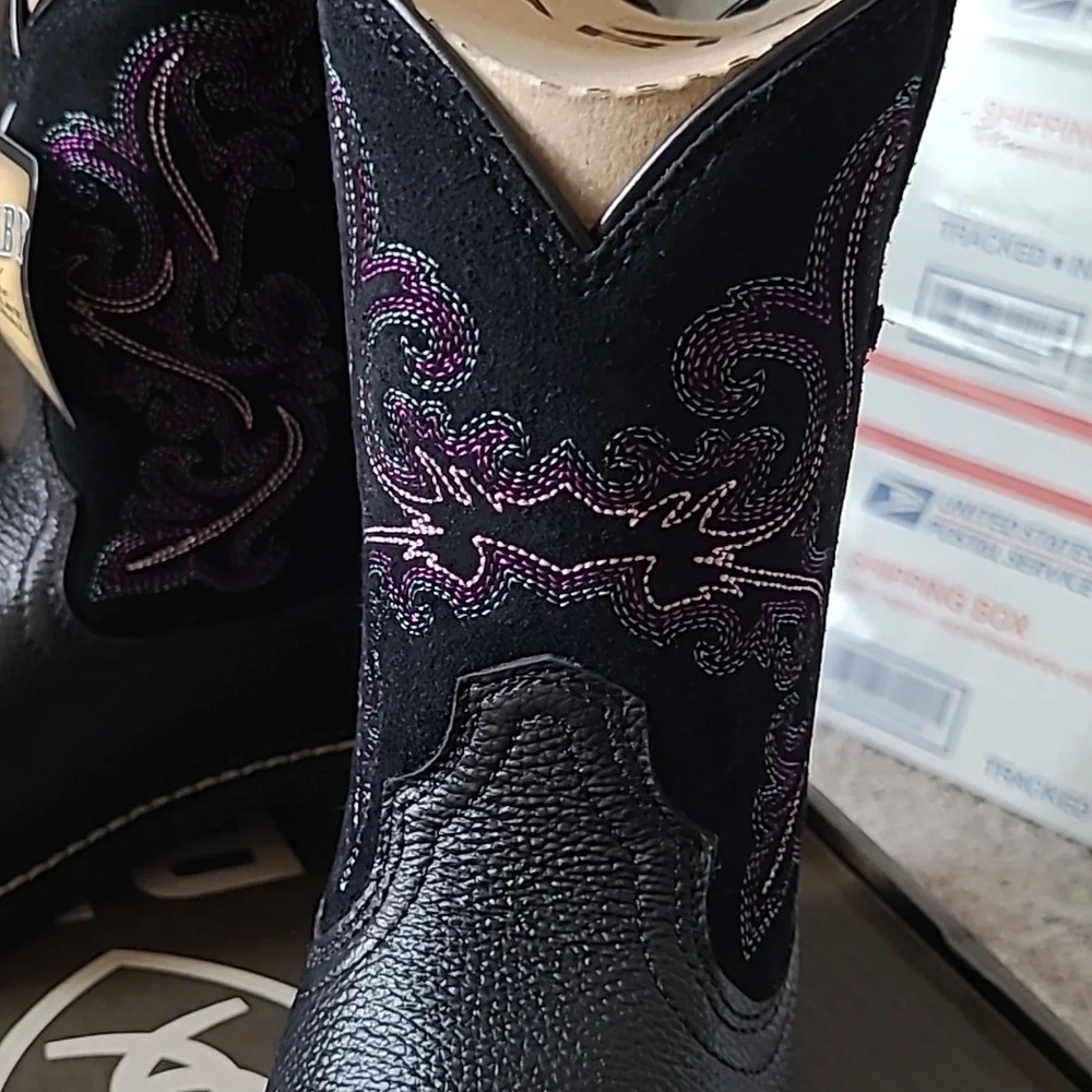 Ariat Women's Black and Purple Heeled Boots - Picture 5 of 6